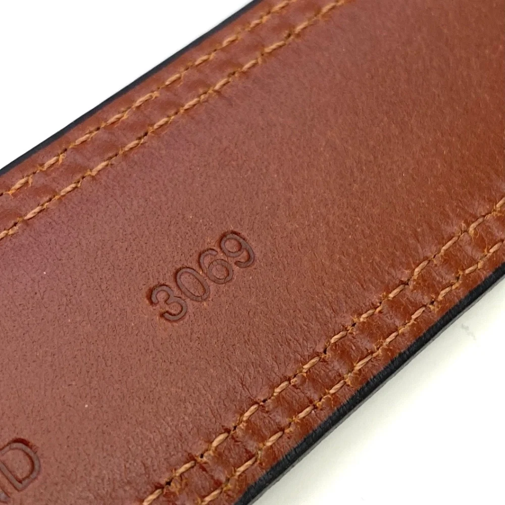 Lands End Men's Black Pebble Grain Leather Belt